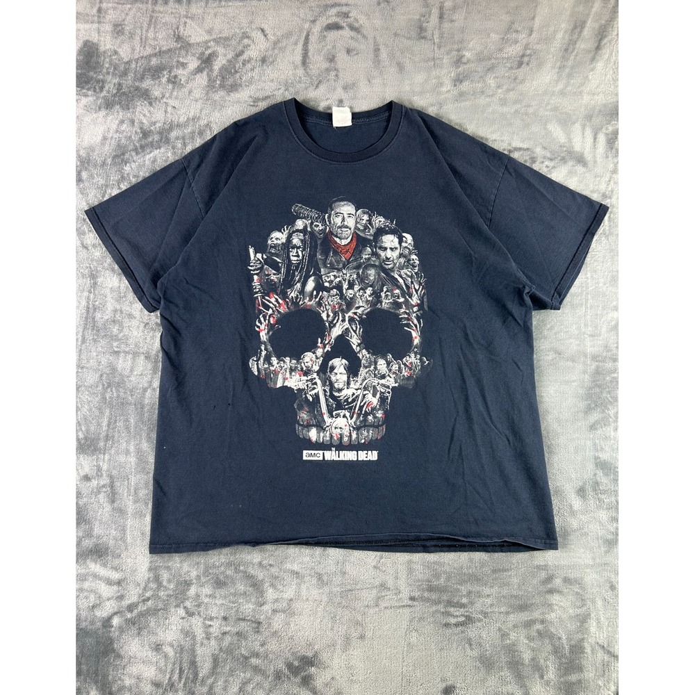 The Walking Dead Skull Collage Graphic T-Shirt Mens 2XL‎ AMC Horror TV Show Tee